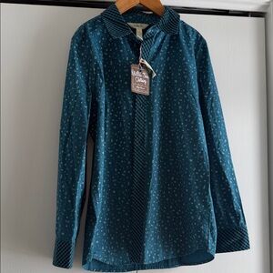 Matilda Jane Teal Patterned Button Down Shirt